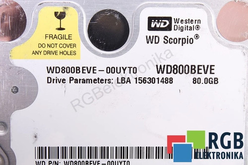 Wd800beve 00uyt0 80gb - 80gb, ata-100